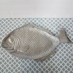 Fun Art Metal Fish Serving Dish Made in Mexico